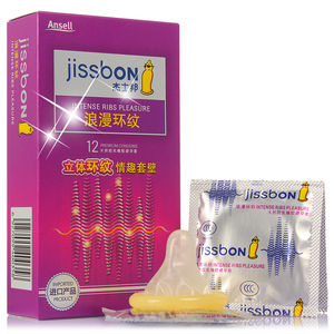 杰士邦 避孕套 浪漫环纹12只装 超薄型 凸点安全套成人计生安全套