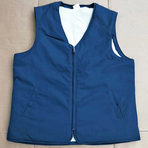 正品新款地勤皮背心秋冬防寒保暖马夹克真皮羊毛加厚加绒上衣蓝色