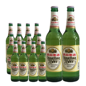北京燕京啤酒10度清爽型600mlx12玻璃瓶整箱大绿棒子顺义原厂生产