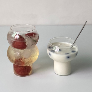 北欧ins玻璃杯个性葫芦造型果汁杯苏打饮料杯沙冰杯冰拿铁咖啡杯