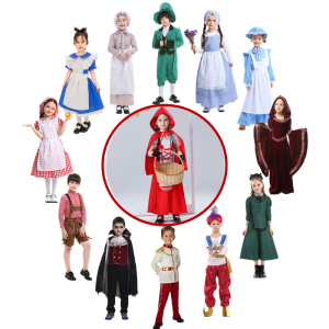 卖火柴的小女孩服装童话人物演出服奶奶小男孩儿童表演服道具衣服