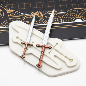 超轻粘土古典人物宝剑硅胶模具宝剑巧克力模翻糖装饰工具粘土模具