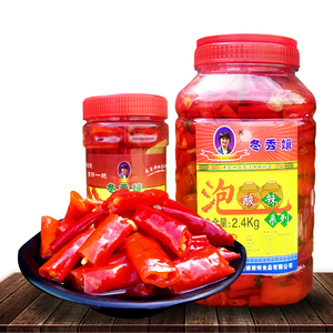 贵州土特产泡辣椒罐装小吃下饭菜瓶装泡菜冬秀娘泡酸辣红泡椒商用
