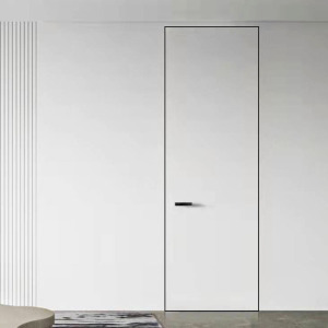 隐形门室内门极窄无边框隐藏门背景墙暗门白色卧室房门生态铝木门