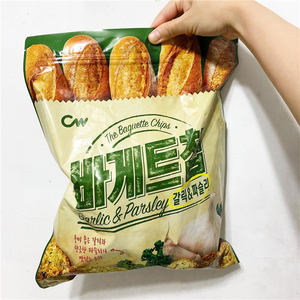 韩国进口零食CW青右浓郁蒜香奶油蛋黄酱西西里面包干休闲饼干大包