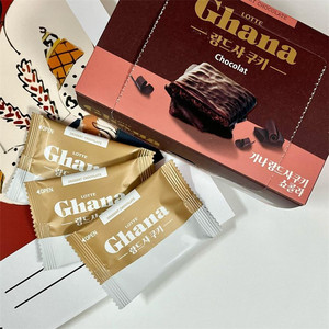韩国进口零食 乐天lotte加纳黑白巧克力涂层松脆曲奇饼干盒装90G