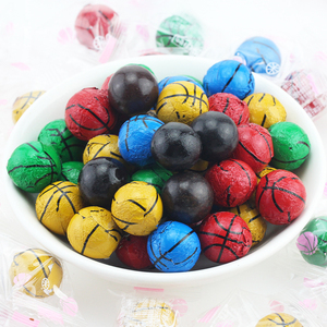 伊妙篮球夹心巧克力球500g袋装喜糖果批发独立小包装儿童休闲零食