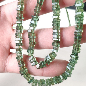 天然绿色磷灰石方片半宝石水晶散珠手工diy饰品配件项链耳环材料