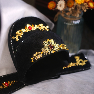 结婚礼帽黑色结婚中式写真配饰唐宋元明清男士官帽新郎结婚帽新款