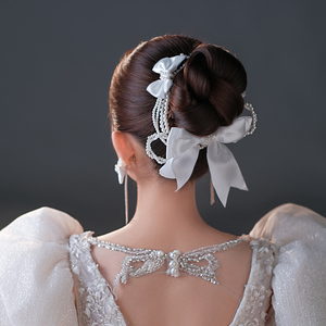 头饰韩式婚礼手工超仙皇冠森系简约发箍耳环婚纱礼服造型配饰聚美
