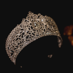 新娘皇冠银色水钻欧式王冠气质婚礼饰品礼服结婚发饰时尚大气优雅