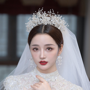 新娘结婚发饰水晶手工头饰优雅大气韩式造型饰品婚纱礼服唯美配饰