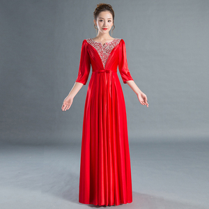 成人晚礼服裙女士大合唱团演出服气质指挥服装主持人长裙独唱修身