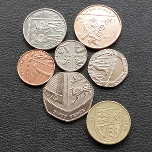 旧币英国硬币礼品盾牌版全套英磅外国钱币纪念币外币钱币7枚套币