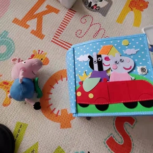 hello baby 手工diy幼儿园自制成品小猪佩奇早教不织布书绘本蓝色
