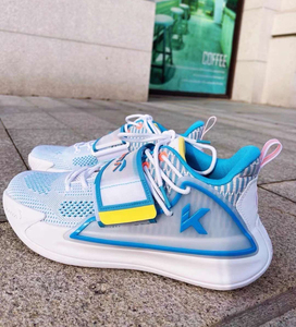 安踏kt5水花2低帮实战篮球鞋水花二代冬季减震汤普森魔术贴樱花粉