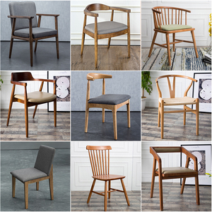定制北欧实木餐椅简约靠背家用餐厅美式现代铁艺餐桌办公椅子凳子