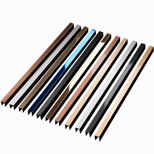 新品不锈钢装饰线条包边条黑钛金收边条u型槽扣条封边吊顶背景墙