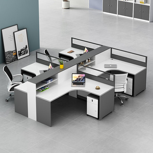 屏风办公桌椅组合简约现代4人2职员桌财务桌办公室员工卡座工作位