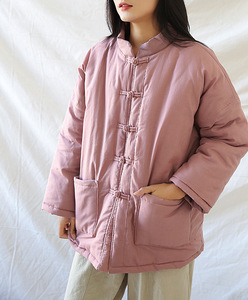棉麻女装复古文艺立领盘扣苎麻夹棉保暖棉衣棉服棉袄开衫外套茶服