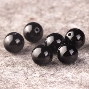 玛瑙黑色珠子散珠 饰品制作diy材料 手串佛珠配件手链