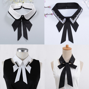 时尚百搭假领子女士夏季领圈项圈蝴蝶领结钉珠水钻韩版单领子配件