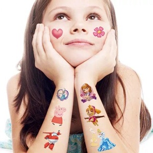 女孩公主儿童纹身贴卡通贴画宝宝防水安全无毒粘贴小孩印花水贴纸