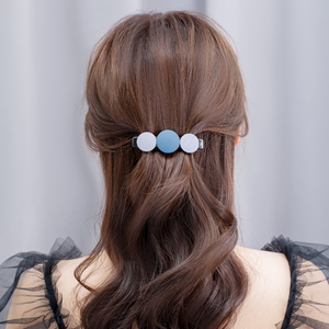 亚克力发夹后脑勺半扎发一字弹簧边夹女韩国式优雅侧边马尾夹横夹