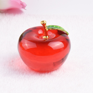 水晶苹果红色摆件创意家居装饰生日小礼品女友 平安夜圣诞节礼物