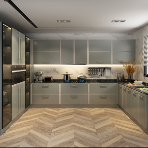 皮阿诺橱柜定制厨房 整体橱柜门定做厨柜轻奢橱柜石英石厨柜台面