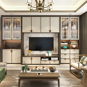 皮阿诺客厅定制新中式 玄关柜电视柜定做门厅入户柜装修全屋定制
