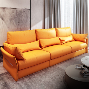 皮阿诺意式极简约黄牛皮真皮沙发客厅小户型家具三人皮艺沙发组合