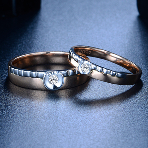 钻戒女结婚求婚情侣对戒18k金白金玫瑰金婚戒天然真钻石戒指正品