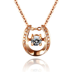 ice_boytian淘宝宝石矿工 灵动系列 18k黄金会跳舞的钻石吊坠 简约