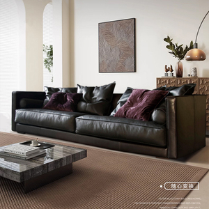 意式特权直排栎果树皮艺沙发法式复古星耀黑轻奢小户型美式家具
