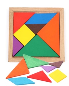 大号木制七巧板智力拼图儿童早教益智玩具小学1年级几何图形学具