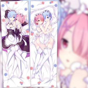 从零开始的异世界生活 雷姆&拉姆 动漫等身抱枕 2wt抱枕套 靠枕