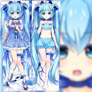 初音v家二次元等身抱枕雪初音周边宅男双面2wt长条靠枕来图定制