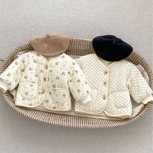 韩版冬装婴幼儿夹棉外套女童宝宝碎花加绒开衫棉袄加厚保暖棉衣