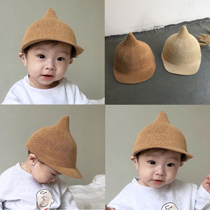 ins爆款夏款婴儿童草帽韩国宝宝0-2岁可爱造型遮阳防晒帽防风帽子