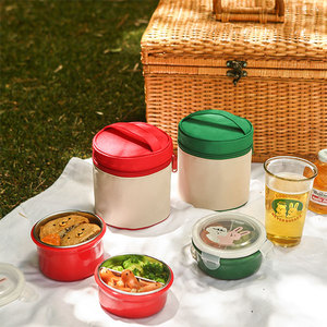 韩国daily like可爱ins风不锈钢保温饭盒韩式学生白领分隔便当盒