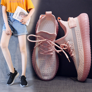 网鞋女透气网面2021夏季女鞋牛筋底跑步鞋女士轻便软底飞织运动鞋