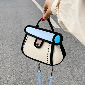 小众设计小包包女2024夏季新款帆布手提包可爱二次元链条包斜挎包