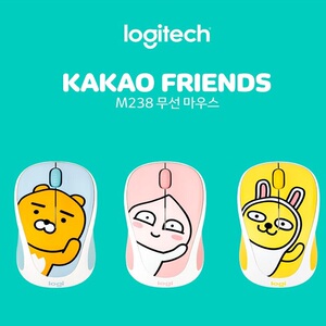 韩国正品kakao光电无线鼠标可爱屁桃君鼠标笔记本台式电罗技代工