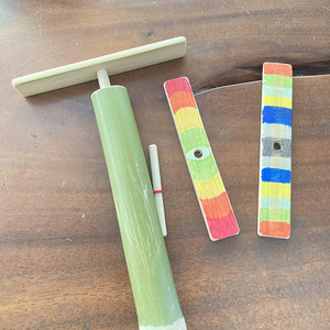 手工怀旧玩具竹子做的儿童手拉竹竹蜻蜓科学玩具拉线竹转转幼儿园