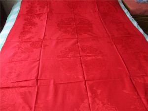 汉服旗袍裙子丝绸老布料被面收藏5.6.7.80年代红色线绨8308全新