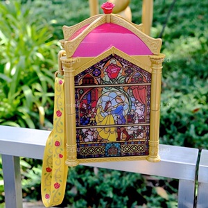 日本东京迪士尼 美女与野兽贝儿公主 单肩斜挎爆谷爆米花桶可亮灯