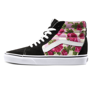 专柜正品vans范斯2019新款女鞋玫瑰印花高帮休闲板鞋vn0a38gevkb