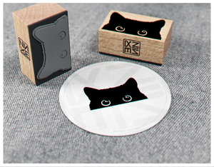 黑猫咪cat藏书章碳球喵呜喵星人朕q版萌宠物可爱卡通动漫雕刻印章