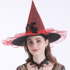 cos万圣节表演道具巫师帽魔法帽巫婆帽女巫帽子南瓜帽魔法师帽子